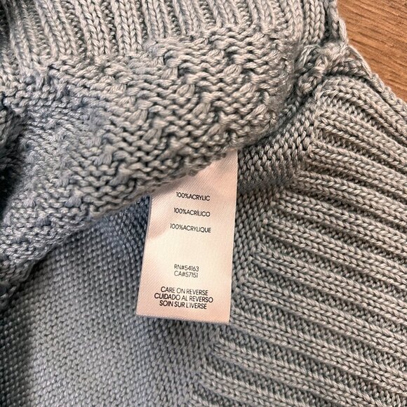 Calvin Klein Light Blue Turtleneck Cable Sweater Sz S - Picture 6 of 9